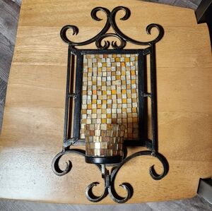 Vintage Bill Blass Mosaic Votive Wall Sconce